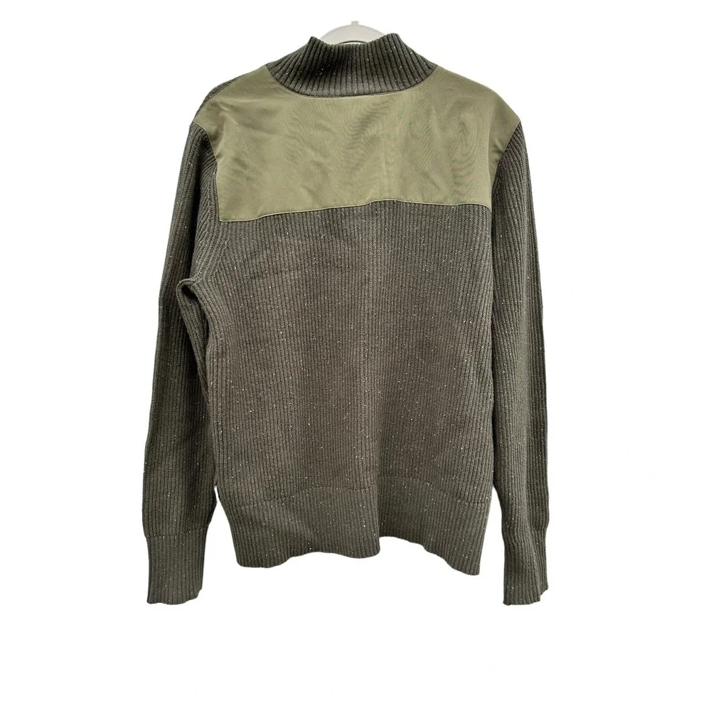 The North Face Men's Large Crestview Button Wool Blend Sweater Long Sleeve Olive